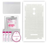 apgo Protective Skin Sticker for the back+sides compatible with Xiaomi Redmi Note 3 Note 3 Pro, Full Wrap Film, Foil, Vinyl - Pattern White Fabric