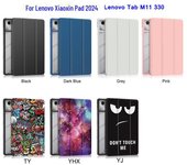 Funda protectora de cuero para Lenovo Xiaoxin Pad 2024 con soporte triple y diseño anticaída, carcasa trasera de cobertura completa. Xiaoxin Pad 2024 Lenovo Tab M11 330