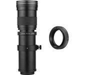 Cámara MF Super Teleobjetivo Zoom F/8.3-16 420-800 mm Montaje T2 con anillo adaptador de montura AF negro