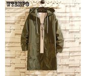 Ropa de protección solar para hombre, versión coreana, cortavientos mediano largo, versión fina para hombre, chaqueta informal de verano resistente a los rayos UV, parte superior para hombre M negro