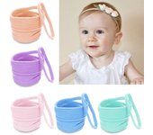 Lazos para el pelo para niñas, diadema de nailon fina, accesorios para el cabello DIY, diadema para bebé, banda elástica para la cabeza Light pink