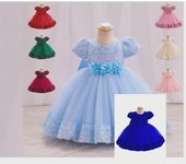 Vestidos de princesa con tutú y lentejuelas de manga corta para niñas (2024) 110 cm color rosa