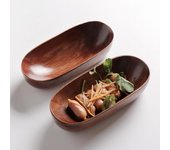 Bandeja de madera de estilo japonés con bordes lisos para servir frutas secas, queso, sushi, aperitivos festivos, bandeja retro para servir postres, plato para aperitivos, organizador de frutas café