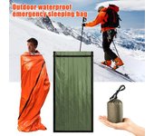 45293 Juegos Saco de dormir de emergencia con silbato de supervivencia Manta térmica portátil Ligero Impermeable para exteriores 1pc naranja