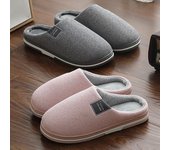 Zapatillas de algodón para hombre y mujer, para otoño e invierno, para el hogar, interiores, de suela gruesa, antideslizantes, cálidas y peludas, para parejas 36-37 verde hierba