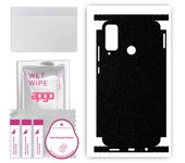 apgo Protective Skin Sticker for the back+sides compatible with Honor Play 4T, Full Wrap Film, Foil, Vinyl - Pattern Matte Black