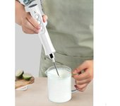 Espumador de leche eléctrico de 3 velocidades, batidor de capuchino, batidor de huevos de mano, batidora, licuadora blanco