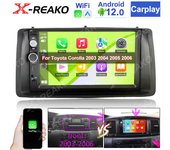Radio multimedia con reproductor para coche, Android, 7 pulgadas, 2Din, Carplay, Bluetooth, unidad principal GPS con marco para Toyota Corolla 2003 2004-2006 1+32cp