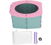 Orinal plegable portátil de polipropileno para bebés, ideal para acampar, viajar y conducir largas distancias, color verde y rosa.