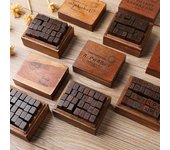 Yoofun 28 piezas Sellos del alfabeto Letras de goma de madera vintage Juego de sellos estándar para hacer tarjetas artesanales Planificador Scrapbooking Diarios MYY 28 digital weather seals