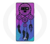 Coque pour Samsung Galaxy Note 9 Attrape Rêve Noir Fond Bleu et Violet