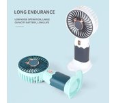 Mini ventilador portátil de mano, recargable por USB, con fuerte viento, soporte para teléfono celular, escritorio, dormitorio, ventilador pequeño blanco