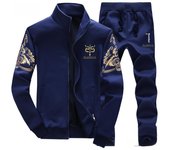 Traje deportivo casual para hombre otoño 2023: Chaqueta de béisbol de manga larga y sudadera deportiva para secundaria Extra XXL negro
