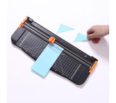 Cortador de papel portátil A4, cortador de papel de escritorio de 12,2 pulgadas de longitud de corte con cabezal de corte de seguridad lateral negro