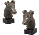 Fox Terrier Smooth - Dog statue, bust on stone base, sculpture, trophy for dog show by Art-Dog brand marrón