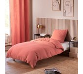 Parure de draps 3 pièces  Noah  Gaze de Coton pour lit 1 Place - Gaze de coton Blush