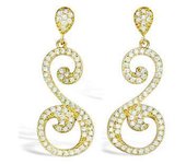 Les Trésors De Lily [L7028] - Pendientes 'Infini' de Oro Blanco Chapado en Oro - 28x11 mm oro