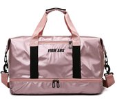 Bolsa de gimnasio perlada para mujer, bolso de entrenamiento físico con bolsillo para zapatos, impermeable, para yoga, de viaje, bolsa de deporte