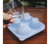 Juego de 4 moldes para bolas de hielo de golf con embudo - Bandeja de silicona para whisky Golf Ice Ball gris