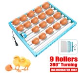 Incubadora automática de huevos de gallina, 220V, pato, codorniz, aves de corral, bandeja de huevos, suministros de herramientas de incubación de granja de 360 ​​grados