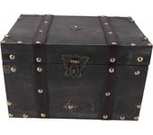 Caja de almacenamiento de madera vintage, cofre del tesoro decorativo antiguo, caja de almacenamiento grande y exquisita