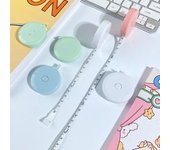 Cinta métrica suave mini de 2 m, retráctil, de doble escala, portátil, para coser a medida, para adelgazar telas 2M blanco