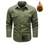 Camisa de trabajo estilo chaqueta para hombre, camisa informal holgada de manga larga de terciopelo XXXXXL negro