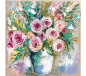 Amanda Brooks Chicle con aroma a limón y rosas de arbusto Póster 40cm x color rosa/blanco
