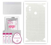 apgo Protective Skin Sticker for the back+sides compatible with Honor 10 Lite, Full Wrap Film, Foil, Vinyl - Pattern White Fabric