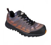 Portwest Zapatillas de seguridad de corte bajo de cuero Spey para hombre 10.5 UK negro/naranja