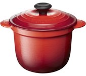 Olla Cocotte de esmalte fundido Le Creuset, color rojo cereza, 18  (18 cm), compatible con horno de gas IH japonés [Producto autorizado]