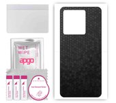 apgo Protective Skin Sticker for the back compatible with Xiaomi Redmi K60 Ultra, Wrap Film, Foil, Vinyl - Pattern Black Honeycomb