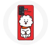 Coque pour Samsung Galaxy A32 5G BTS Bangtan Garçons BT21 RJ de Jin Fond Rouge