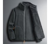 Sudadera con capucha de forro polar de doble cara cómoda y cálida para hombre, abrigo de invierno de coral para hombre y mujer de mediana edad, ropa de invierno para parejas L