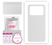 apgo Protective Skin Sticker for the back compatible with Xiaomi Poco M4 Pro, Wrap Film, Foil, Vinyl - Pattern Transparent Carbon