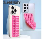 Ventosa de silicona de doble cara para fijación de teléfono móvil, ventosa de goma de silicona adhesiva con respaldo para almohadilla fija 1PCS azul claro