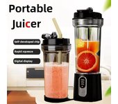 Licuadora portátil inalámbrica de 500 ml, recargable por USB, inteligente, para cocina, camping, trituradora de hielo, ideal para uso diario. blanco