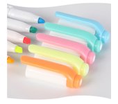 Rotuladores resaltadores de punta doble, 5 colores, cincel ancho y puntas finas, rotulador para estudiantes escolares A Color