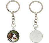 St. Bernard, Saint Bernard, Alpine Mastiff, Bernhardiner - keychain in a box, own photo, keychain pendant from Art-Dog brand plata