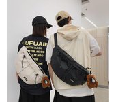 Bolso bandolera deportivo de gran capacidad para hombre y mujer PU negro