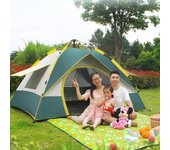 Tienda de campaña totalmente automática para 2-3/3-4 personas, toldo parasol a prueba de lluvia y viento, tienda de campaña para playa, senderismo, Camping, viaje, tienda familiar green verde