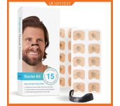 Tiras nasales magnéticas para reducir los ronquidos, kit de inicio de dilatadores nasales para dormir, tiras nasales para respirar negro