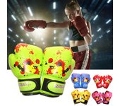 Guantes de entrenamiento de boxeo universales Ergonómicos Cool Print Autoprotección color rosa