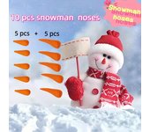 10 piezas de nariz de muñeco de nieve de plástico de juguete, accesorios de bricolaje para bebé, adorno de zanahoria falso, artesanía, decoraciones navideñas para niños de color naranja