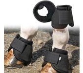 1 par de botas de caballo de tela Oxford, duraderas, con protector de cascos y muñecas, equipo para montar a caballo. negro