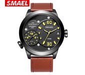 SMAEL Reloj de pulsera analógico digital para hombre, deportivo, resistente al agua, para hombre, relojes Quatz, pulsera 1314, relojes de aleación, relojes para hombre, esfera grande NO Package amarillo