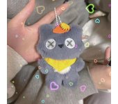 Juguete de peluche de lobo gris de dibujos animados, colgante de animal, muñeco de peluche suave, llavero, mochila, llavero de coche, decoración, regalo para niños 1pc