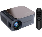 Proyector 1080P Proyector de cine en casa Video Proyector de películas 2.4G/5G WiFi BT5.0 Android 9.0(2G+16G) apoyo US Plug gris