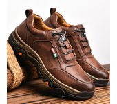 Botas de tobillo para hombre Zapatos de senderismo al aire libre Zapatillas antideslizantes Zapatos de cuero casuales para hombres 39 negro