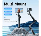 3 Formas Palo Selfie con Trípode Empuñadura Polo para Insta360 Ace Pro GoPro Hero 12 DJI Action 4 3 Cámara de Acción iPhone 15 Pro Max